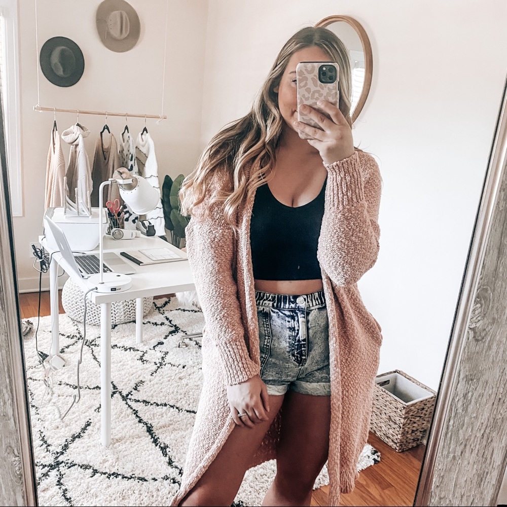 Blushing heart sweater cardigan